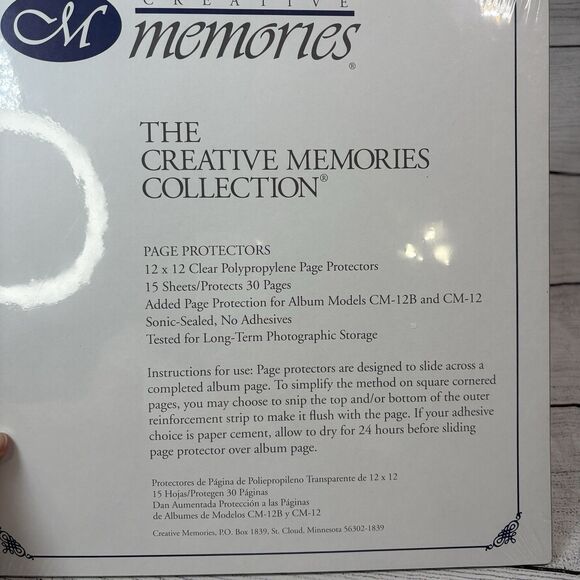 Creative Memories 12 x 12 Page Protectors Old Style Lot 2 packs of 15 Sheets NEW - Picture 2 of 3